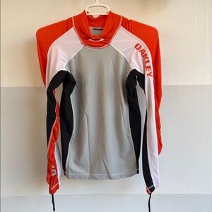 Oakley Biking Cycling Shirt Long Sleeve Black Orange XL